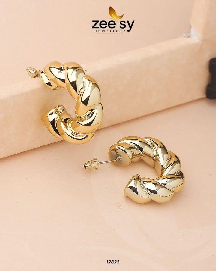 Twisted Hoop Earring Earrings - Zeesy Jewellery Pakistan | Premium Artificial & Imitation Jewellery
