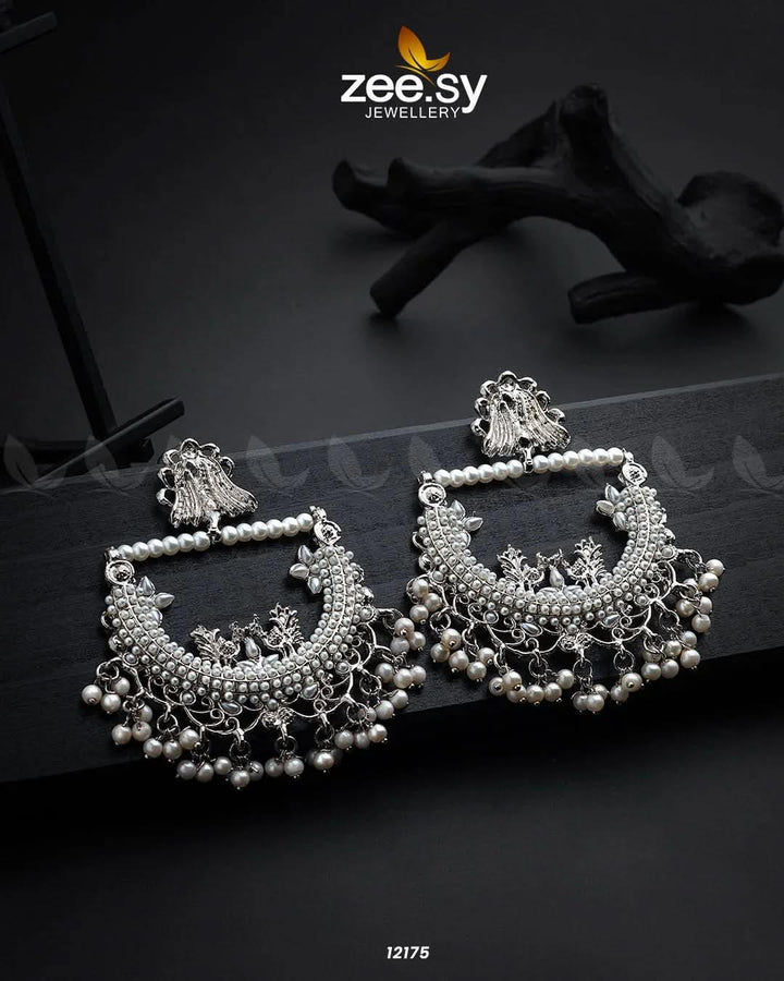 Reverie Earrings Silver White Earrings - Zeesy Jewellery Pakistan | Premium Artificial & Imitation Jewellery