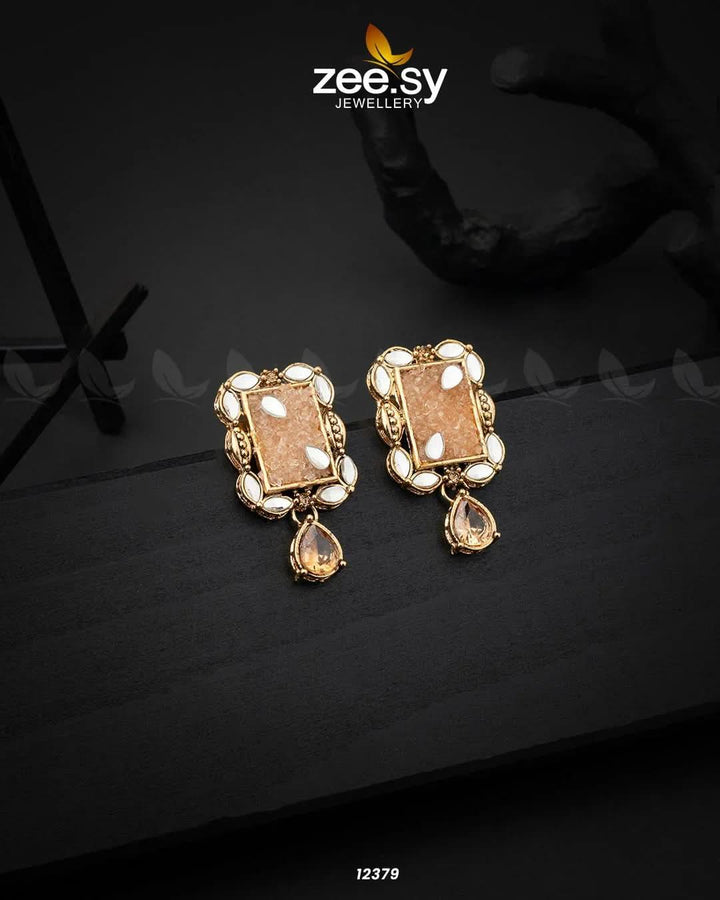 Ethereal Earrings Champagne Earrings - Zeesy Jewellery Pakistan | Premium Artificial & Imitation Jewellery