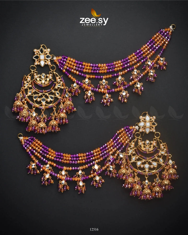 Oxidised Earrings Orange Purple Earrings - Zeesy Jewellery Pakistan | Premium Artificial & Imitation Jewellery
