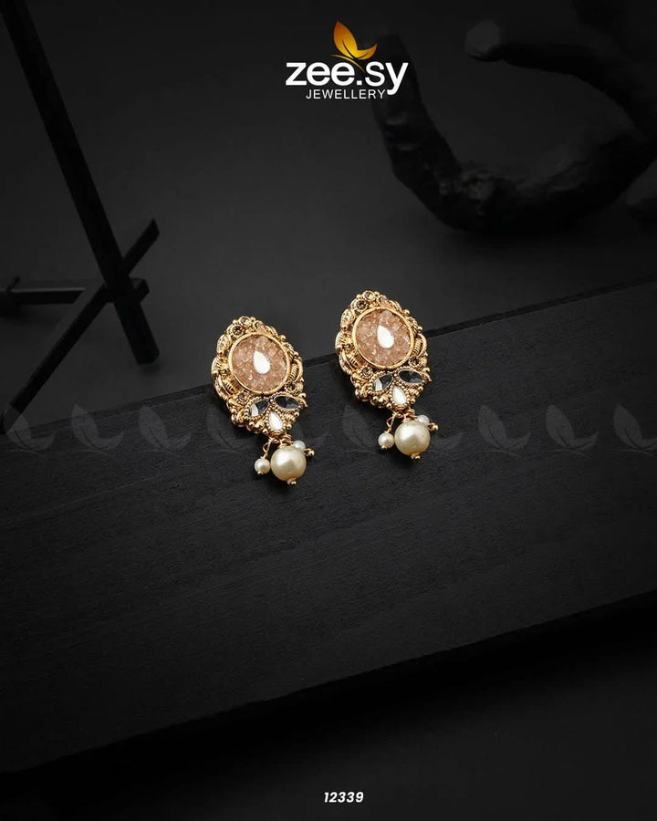 Quartz Earrings Champagne Earrings - Zeesy Jewellery Pakistan | Premium Artificial & Imitation Jewellery