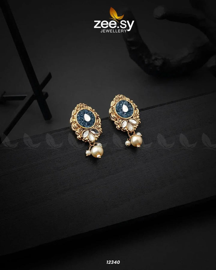 Quartz Earrings Blue Earrings - Zeesy Jewellery Pakistan | Premium Artificial & Imitation Jewellery