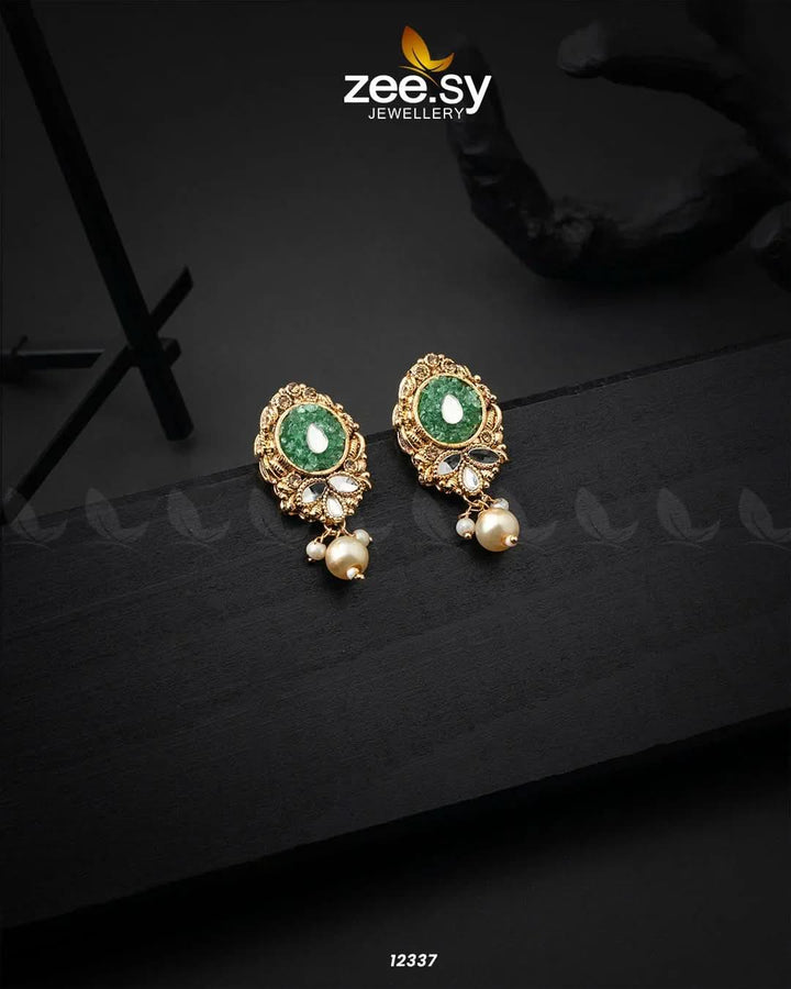 Quartz Earrings Green Earrings - Zeesy Jewellery Pakistan | Premium Artificial & Imitation Jewellery