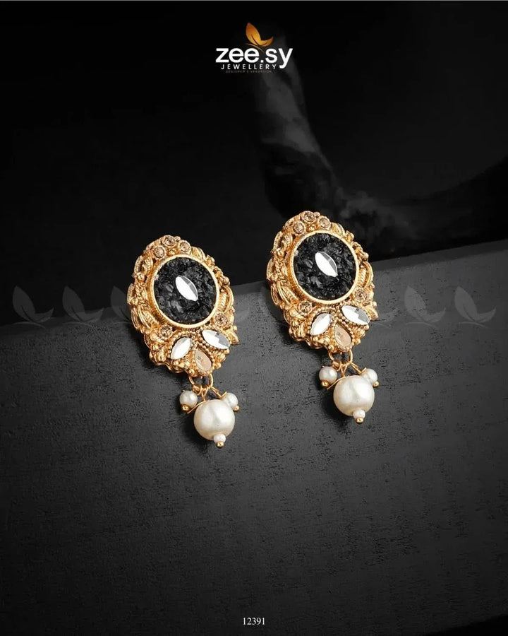 Quartz Earrings Black Earrings - Zeesy Jewellery Pakistan | Premium Artificial & Imitation Jewellery