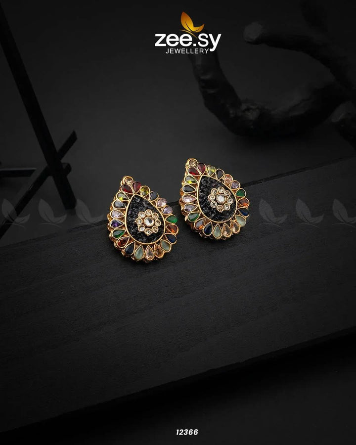 Slate Crush Earrings Black Earrings - Zeesy Jewellery Pakistan | Premium Artificial & Imitation Jewellery