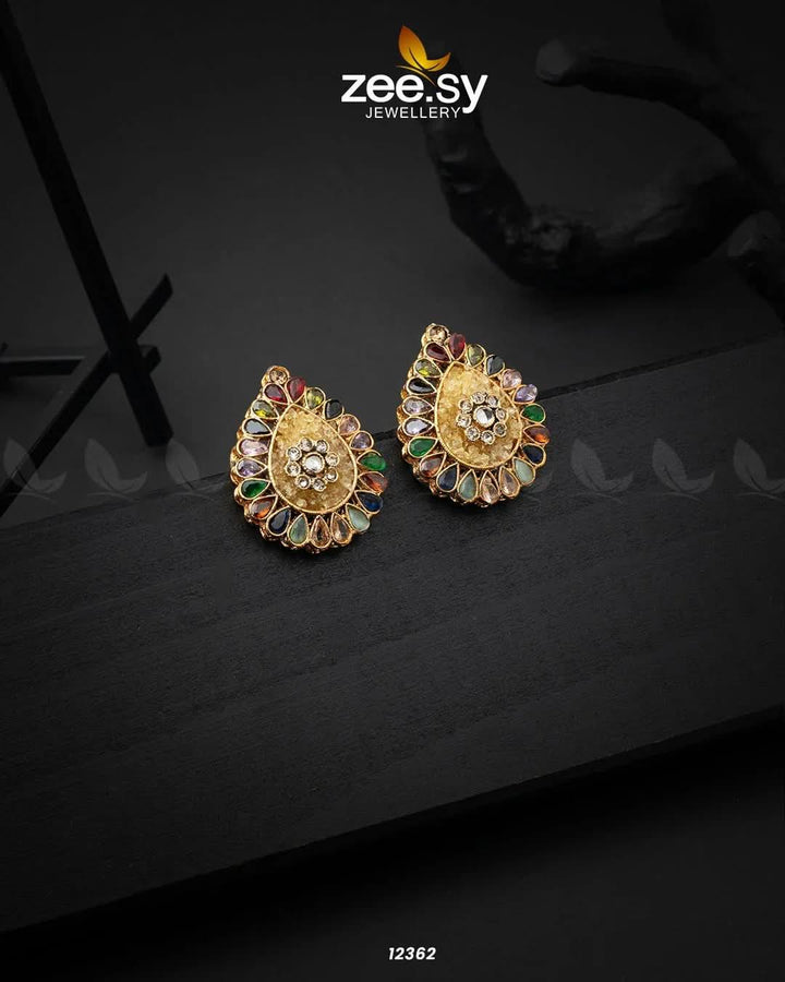 Slate Crush Earrings Yellow Earrings - Zeesy Jewellery Pakistan | Premium Artificial & Imitation Jewellery