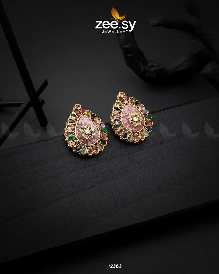 Slate Crush Earrings Pink Earrings - Zeesy Jewellery Pakistan | Premium Artificial & Imitation Jewellery