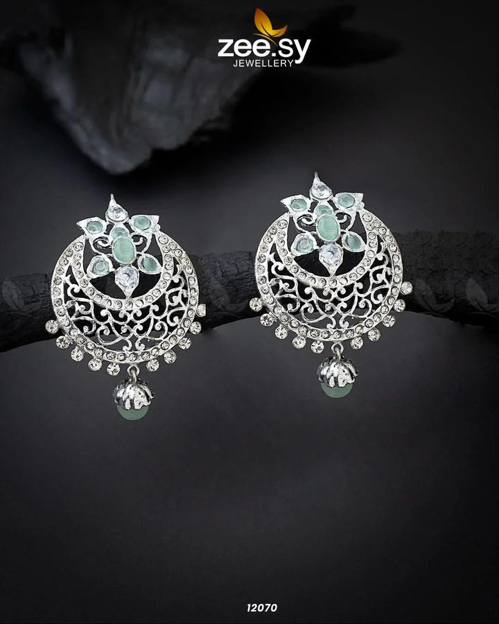 EARRINGS-0823 Mint Green Earrings - Zeesy Jewellery Pakistan | Premium Artificial & Imitation Jewellery
