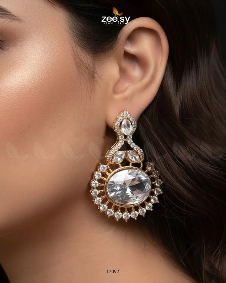 Golden Aaina-e-Dil Earrings Earrings - Zeesy Jewellery Pakistan | Premium Artificial & Imitation Jewellery