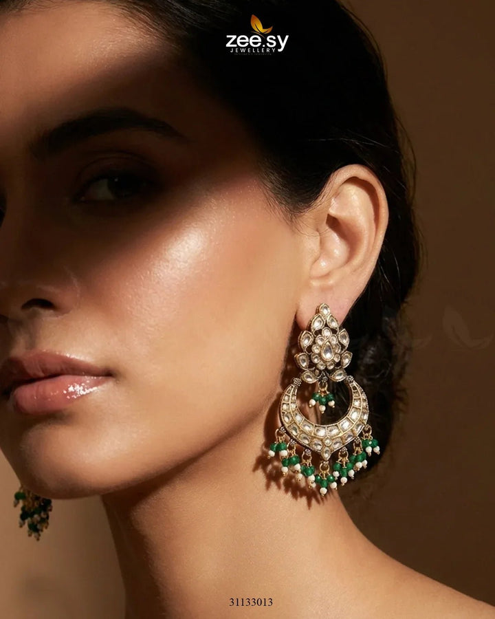 Imperial Chand Crystal Earrings Earrings - Zeesy Jewellery Pakistan | Premium Artificial & Imitation Jewellery