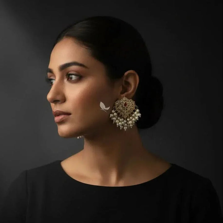 Hyderabadi Pearl Drop Earrings Earrings - Zeesy Jewellery Pakistan | Premium Artificial & Imitation Jewellery