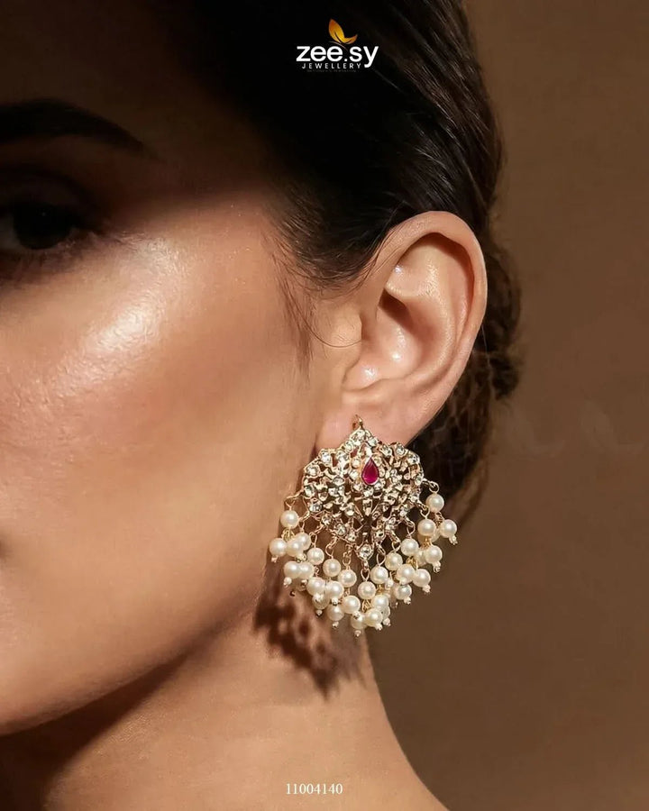 Hyderabadi Pearl Drop Earrings Earrings - Zeesy Jewellery Pakistan | Premium Artificial & Imitation Jewellery