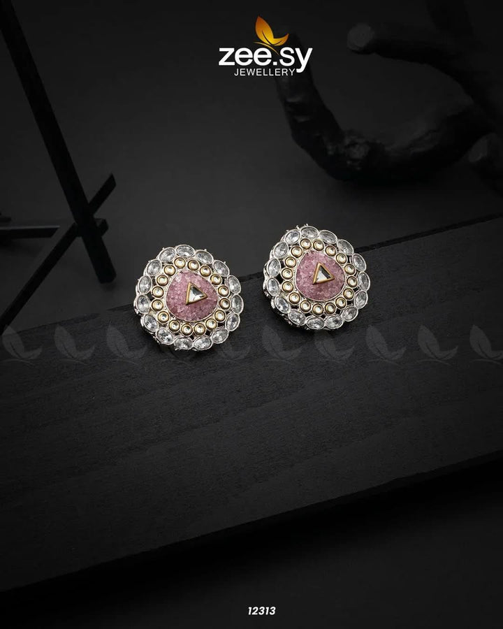 Granite Earrings Pink Earrings - Zeesy Jewellery Pakistan | Premium Artificial & Imitation Jewellery