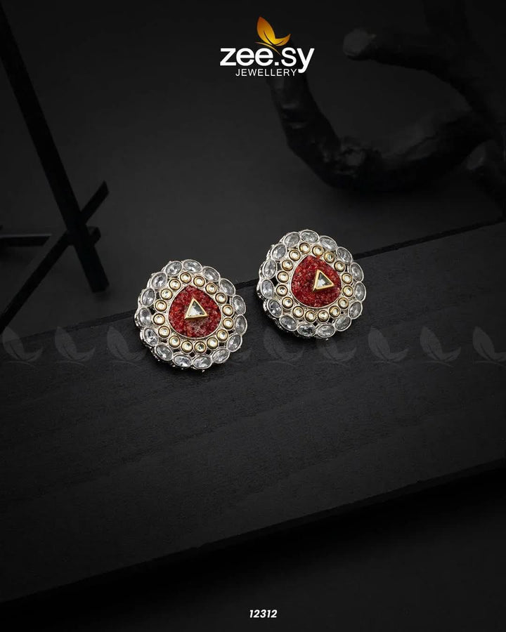 Granite Earrings Red Earrings - Zeesy Jewellery Pakistan | Premium Artificial & Imitation Jewellery