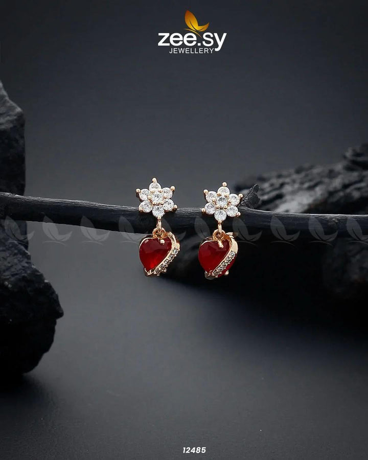 Heart Earrings Red Earrings - Zeesy Jewellery Pakistan | Premium Artificial & Imitation Jewellery