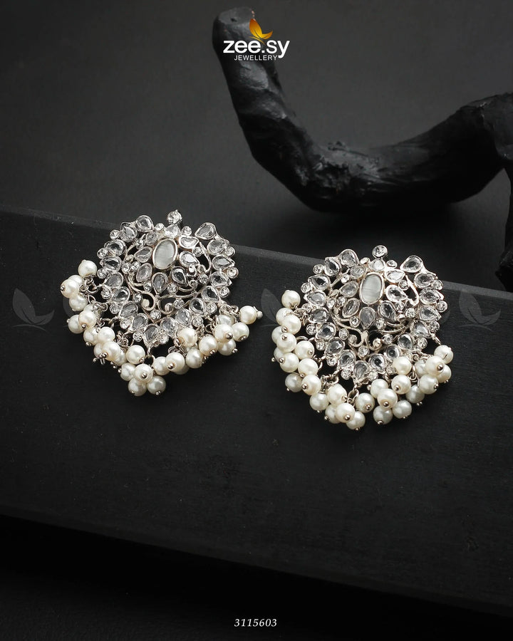 Luxuriant Earrings Silver White Earrings - Zeesy Jewellery Pakistan | Premium Artificial & Imitation Jewellery