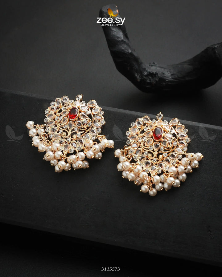 Luxuriant Earrings Red Earrings - Zeesy Jewellery Pakistan | Premium Artificial & Imitation Jewellery