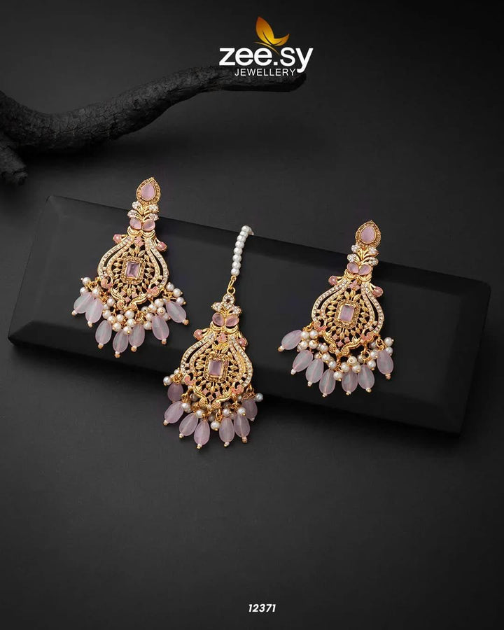 Minal's Earrings Mint Pink Earrings - Zeesy Jewellery Pakistan | Premium Artificial & Imitation Jewellery