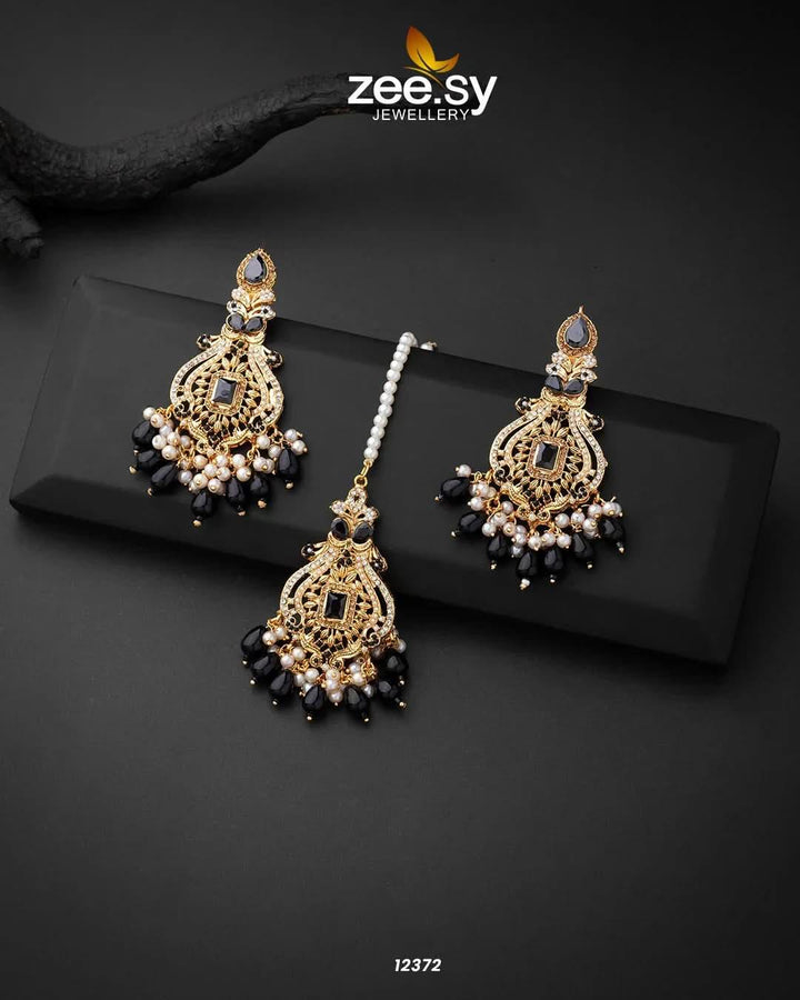 Minal's Earrings Black Earrings - Zeesy Jewellery Pakistan | Premium Artificial & Imitation Jewellery