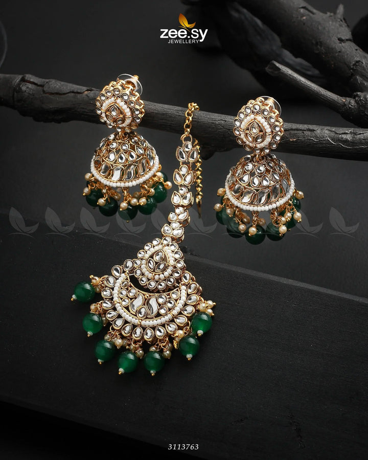Rija Earrings Green Earrings - Zeesy Jewellery Pakistan | Premium Artificial & Imitation Jewellery