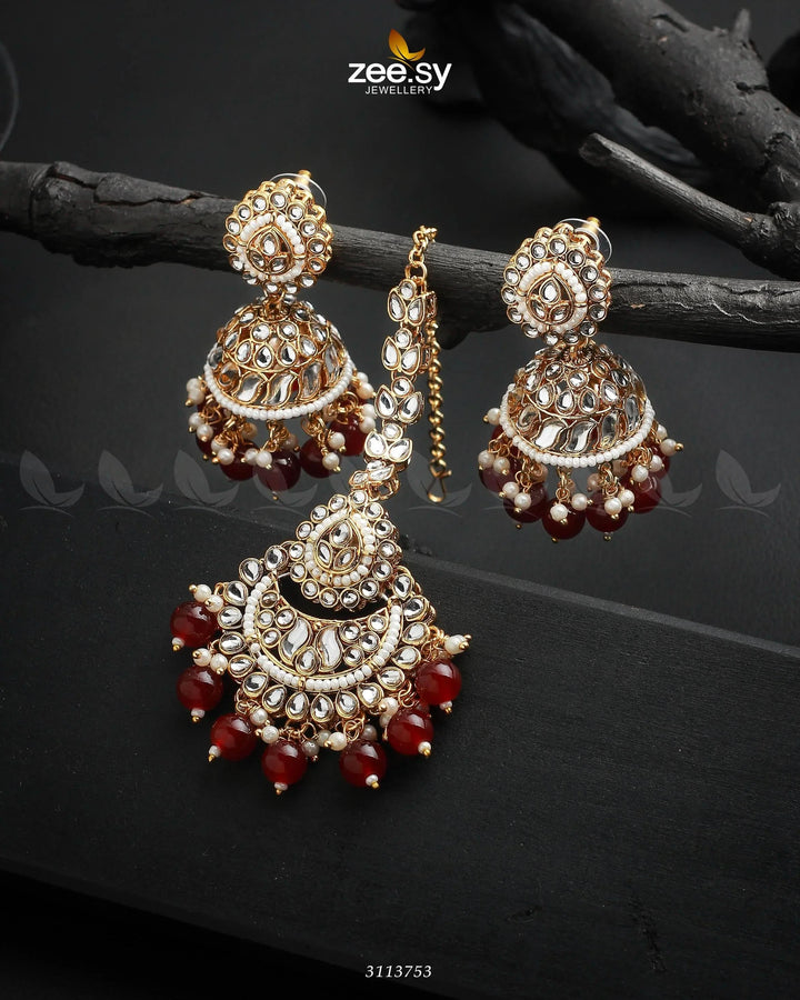 Rija Earrings Red Earrings - Zeesy Jewellery Pakistan | Premium Artificial & Imitation Jewellery