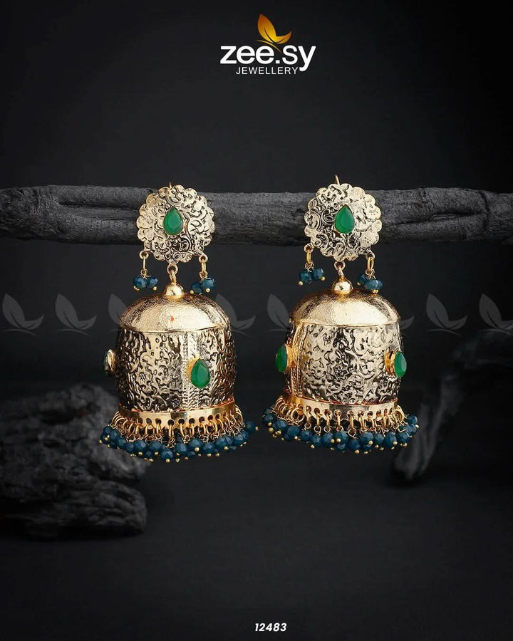 Shaymin Earrings Green Earrings - Zeesy Jewellery Pakistan | Premium Artificial & Imitation Jewellery