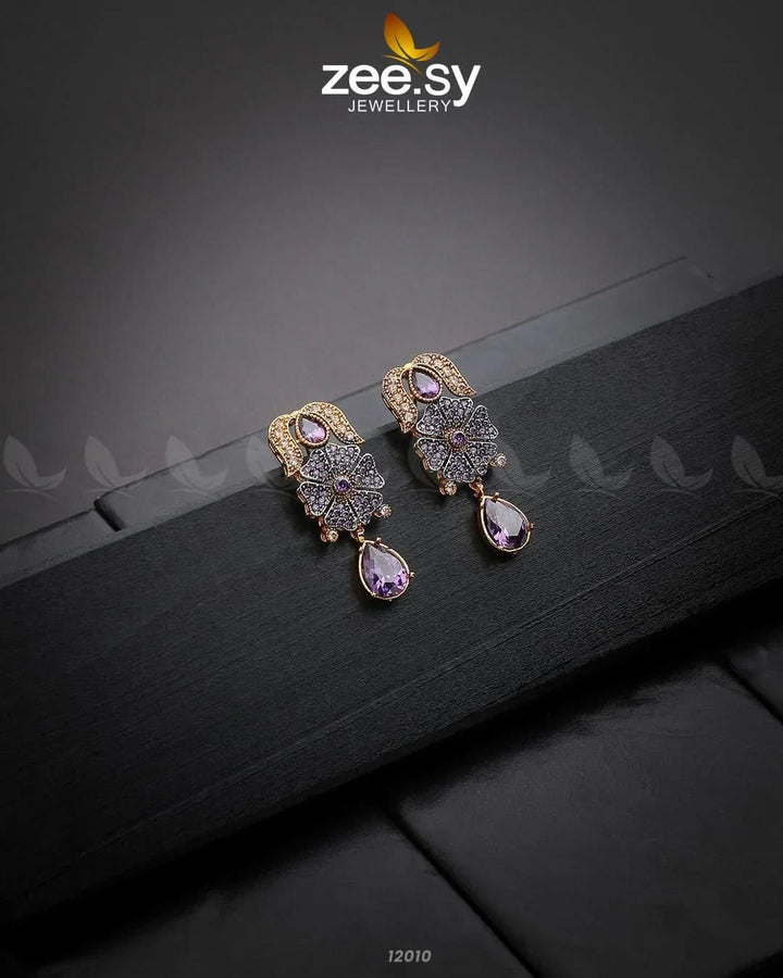 Sunflower Earrings Purple Earrings - Zeesy Jewellery Pakistan | Premium Artificial & Imitation Jewellery