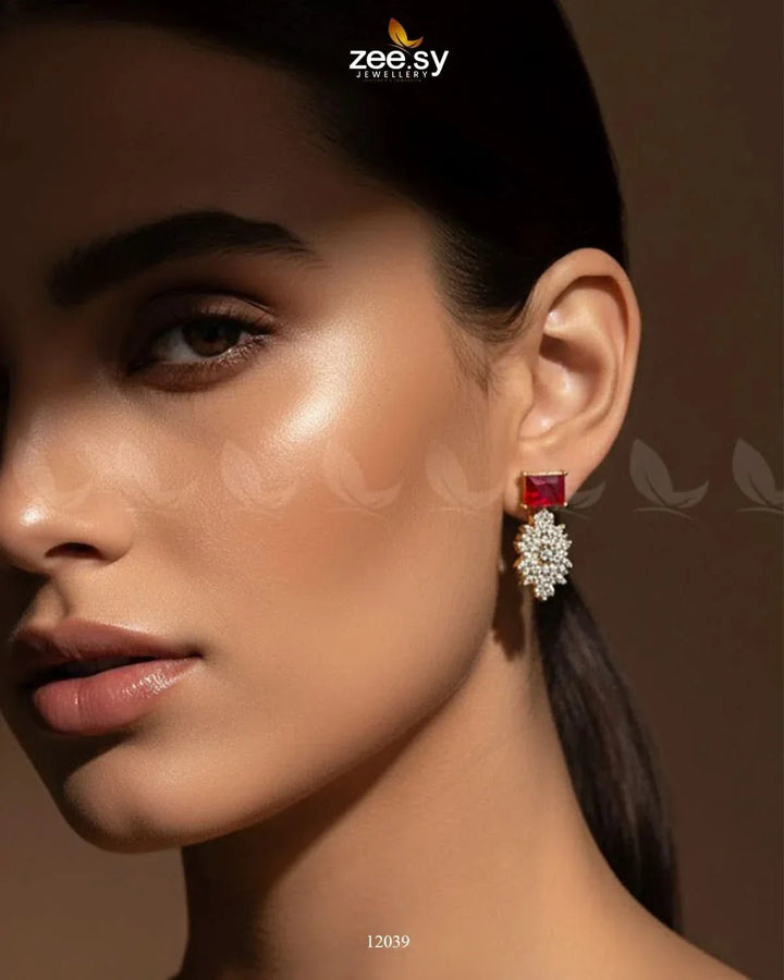 Zircon Cluster Earrings Earrings - Zeesy Jewellery Pakistan | Premium Artificial & Imitation Jewellery