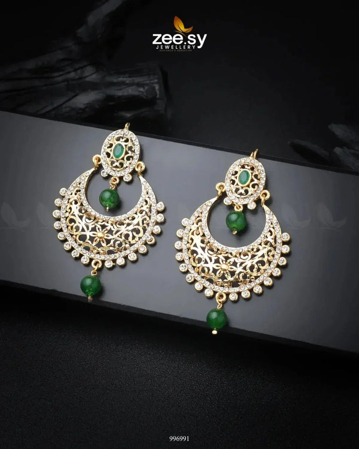 Pearl Chandeliers Earrings Green Earrings - Zeesy Jewellery Pakistan | Premium Artificial & Imitation Jewellery