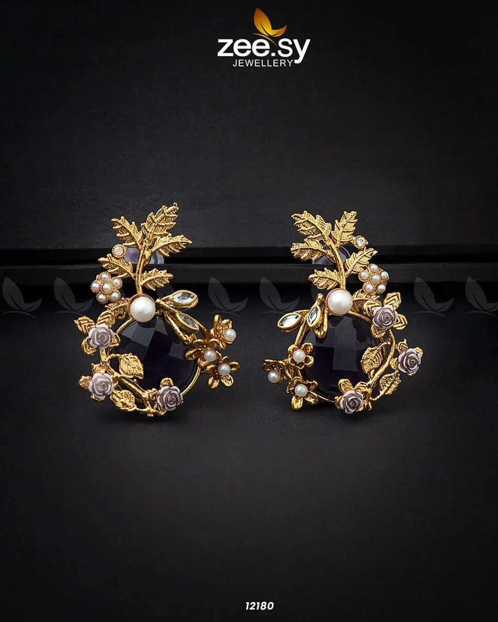 Bract Earrings Purple Earrings - Zeesy Jewellery Pakistan | Premium Artificial & Imitation Jewellery