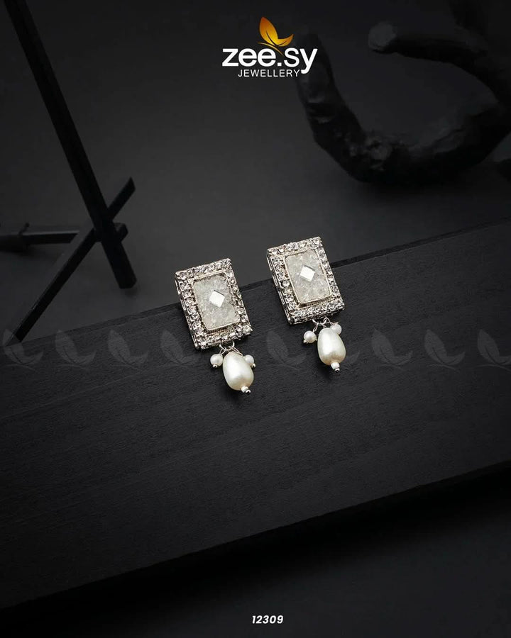 Gravel Earrings White Earrings - Zeesy Jewellery Pakistan | Premium Artificial & Imitation Jewellery