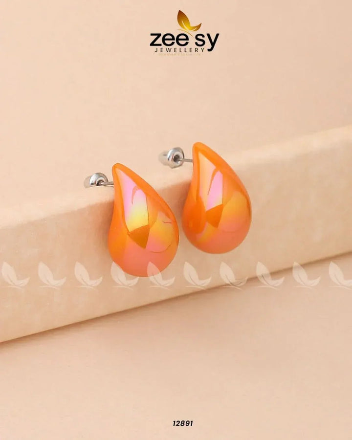 Clarkia Earrings Orange Earrings - Zeesy Jewellery Pakistan | Premium Artificial & Imitation Jewellery
