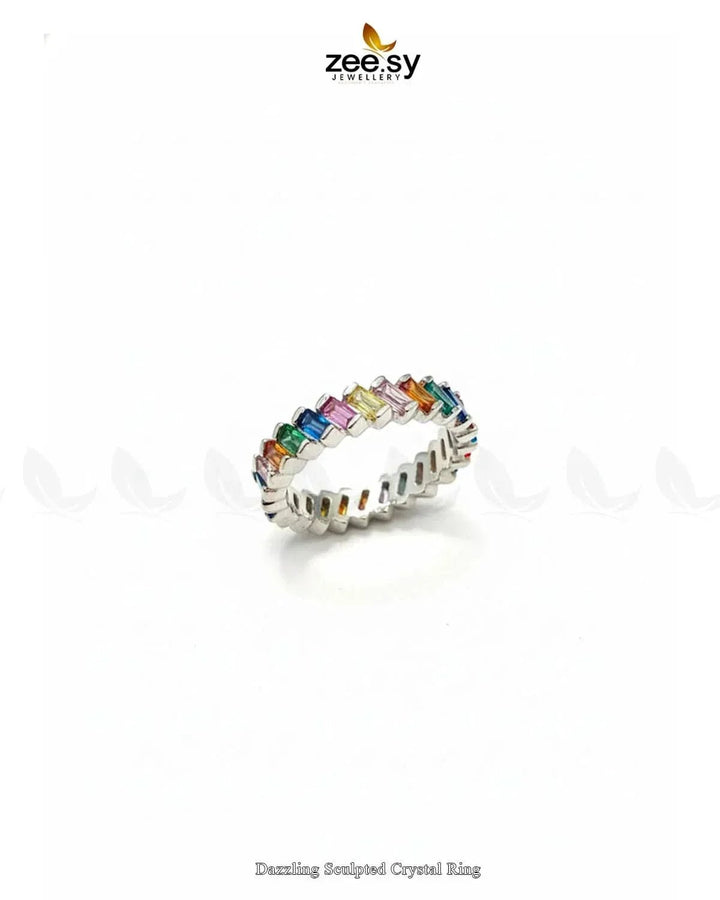 Dazzling Sculpted Crystal Ring Finger Ring - Zeesy Jewellery Pakistan | Premium Artificial & Imitation Jewellery