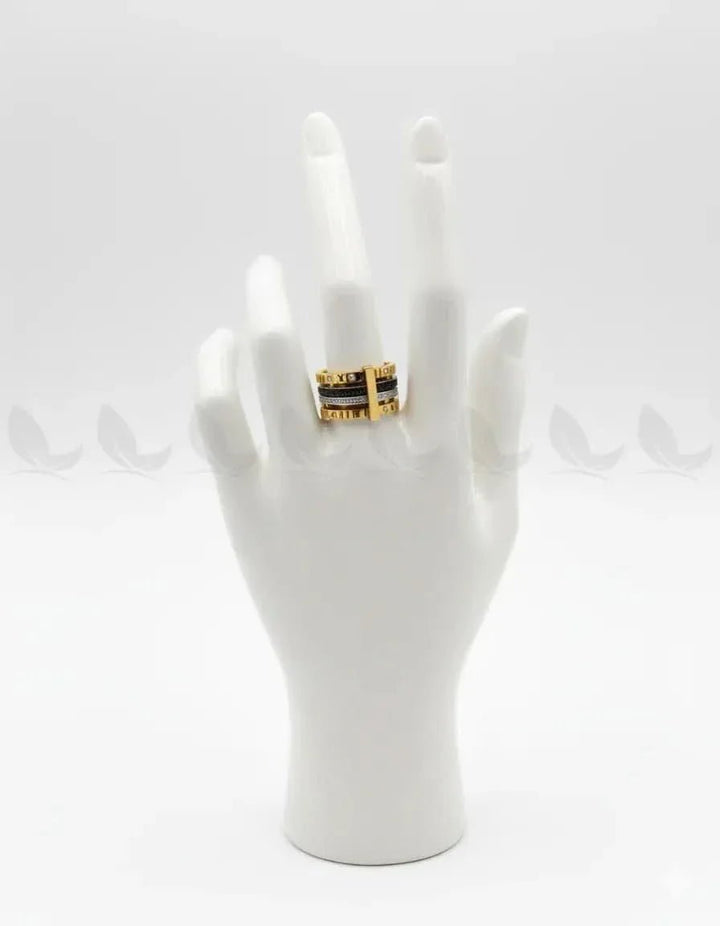 Prism Multi Layer Band Ring Finger Ring - Zeesy Jewellery Pakistan | Premium Artificial & Imitation Jewellery