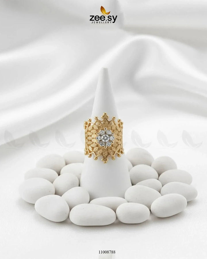 Crown Floral Gemstone Ring Finger Ring - Zeesy Jewellery Pakistan | Premium Artificial & Imitation Jewellery