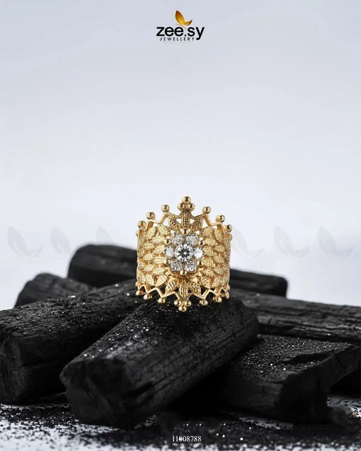 Crown Floral Gemstone Ring Finger Ring - Zeesy Jewellery Pakistan | Premium Artificial & Imitation Jewellery