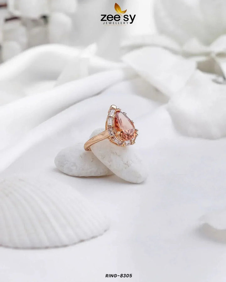 Ring-8305 Champagne Finger Ring - Zeesy Jewellery Pakistan | Premium Artificial & Imitation Jewellery