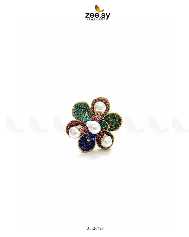 Garnet Lane Flower Ring Finger Ring - Zeesy Jewellery Pakistan | Premium Artificial & Imitation Jewellery