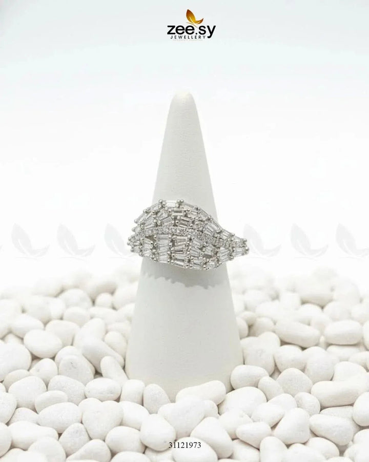 Radiant Sterling Cluster Ring Finger Ring - Zeesy Jewellery Pakistan | Premium Artificial & Imitation Jewellery