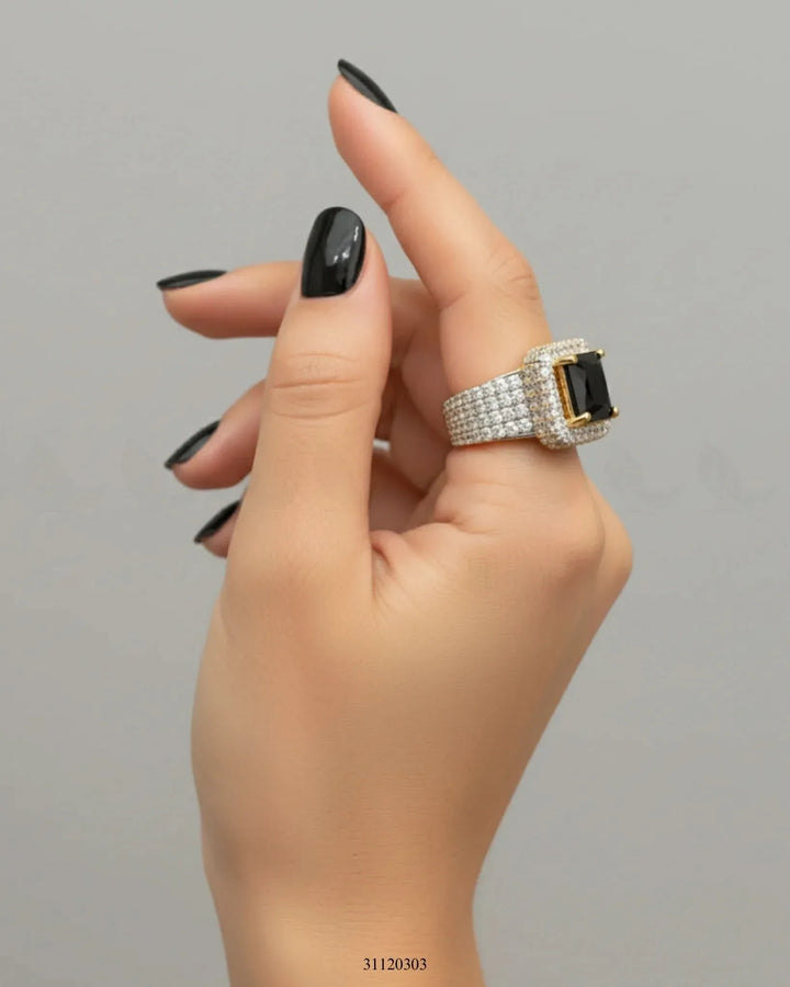 Regal High Impact Cluster Ring Finger Ring - Zeesy Jewellery Pakistan | Premium Artificial & Imitation Jewellery