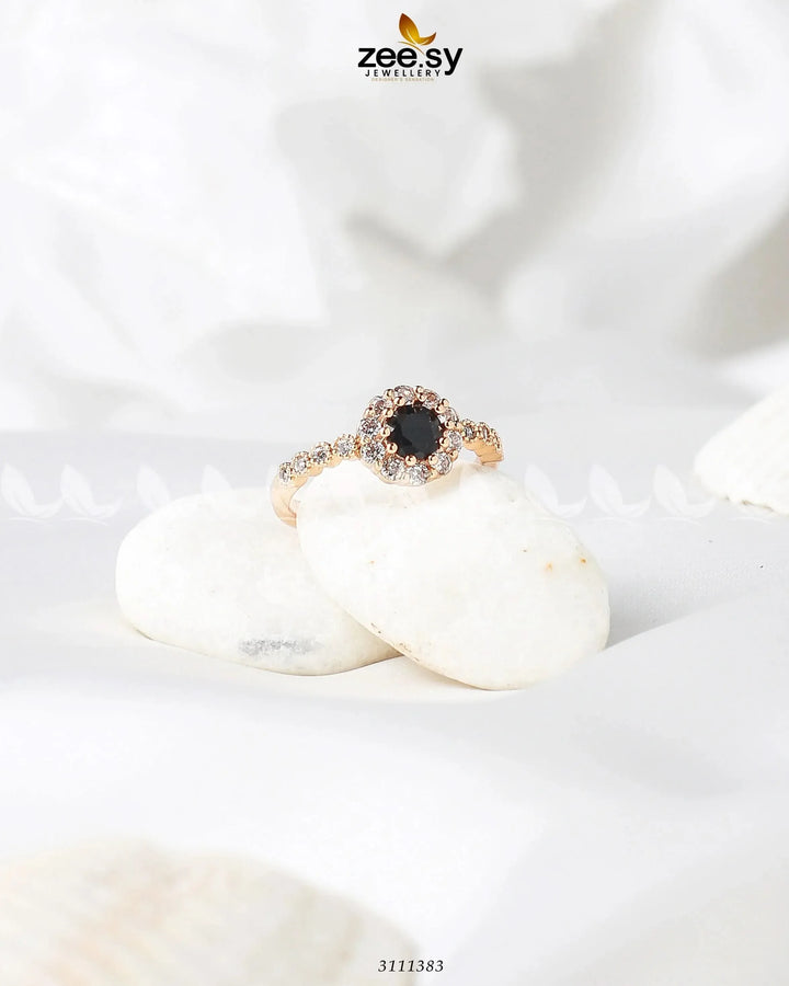 Gleaming Ring Golden Black Finger Ring - Zeesy Jewellery Pakistan | Premium Artificial & Imitation Jewellery
