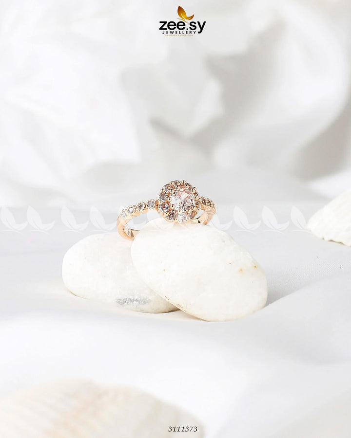 Gleaming Ring Golden White Finger Ring - Zeesy Jewellery Pakistan | Premium Artificial & Imitation Jewellery