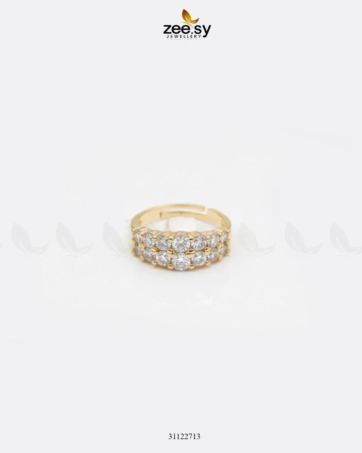 Double Row Brilliant Pavé Ring Finger Ring - Zeesy Jewellery Pakistan | Premium Artificial & Imitation Jewellery