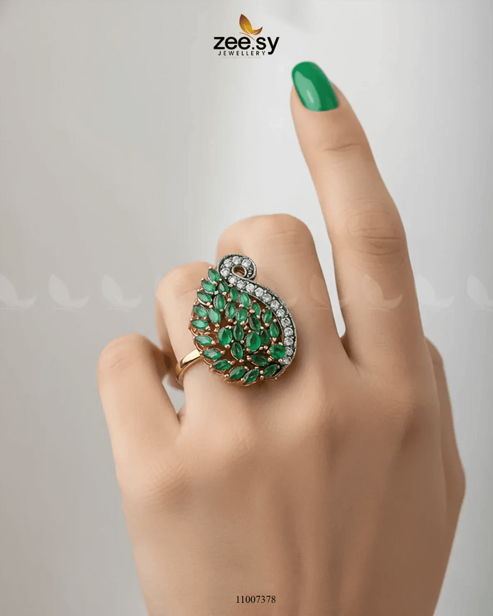 Baguette Cluster Ring-8244 Finger Ring - Zeesy Jewellery Pakistan | Premium Artificial & Imitation Jewellery