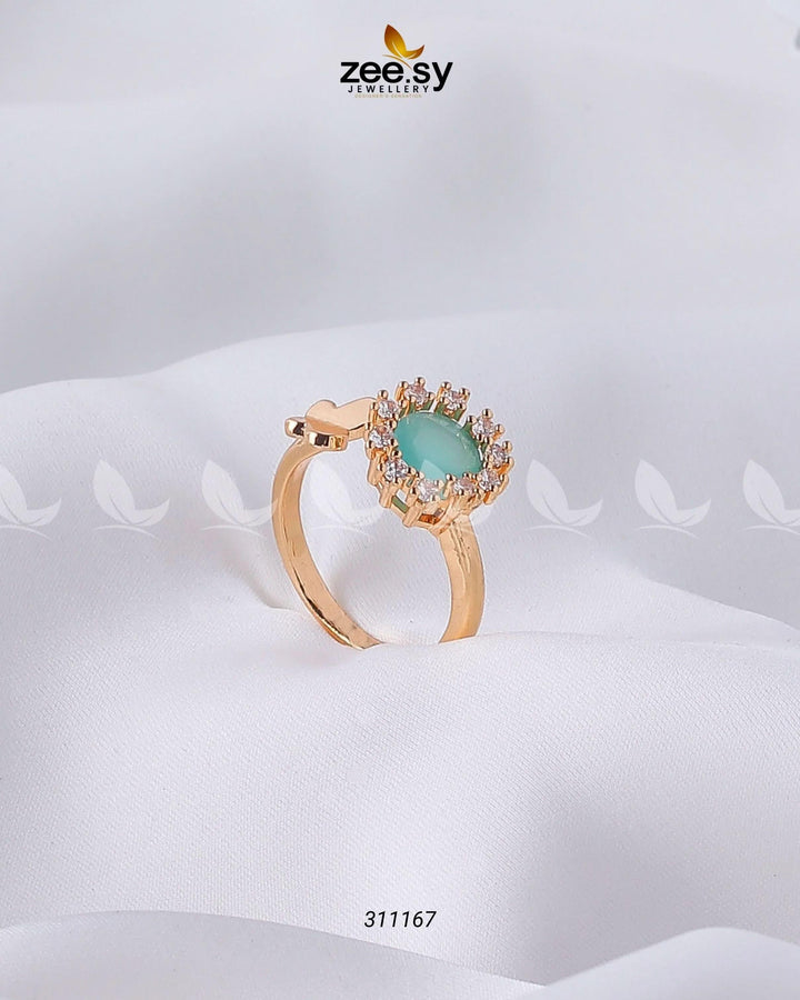 Peony Ring Mint Green Finger Ring - Zeesy Jewellery Pakistan | Premium Artificial & Imitation Jewellery