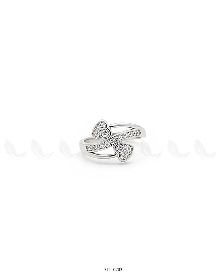 Amora Heart Ceystal Ring Finger Ring - Zeesy Jewellery Pakistan | Premium Artificial & Imitation Jewellery