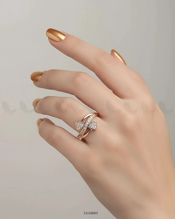 Amora Heart Ceystal Ring Finger Ring - Zeesy Jewellery Pakistan | Premium Artificial & Imitation Jewellery