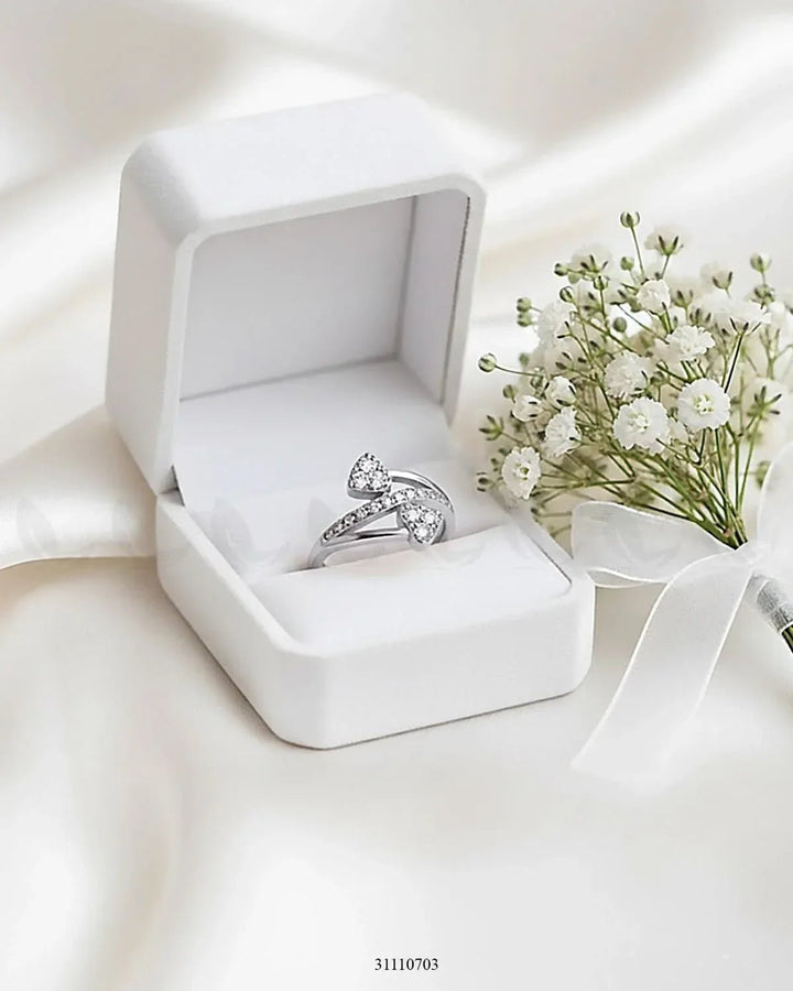 Amora Heart Ceystal Ring Finger Ring - Zeesy Jewellery Pakistan | Premium Artificial & Imitation Jewellery