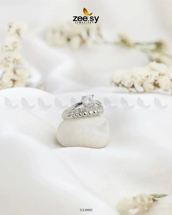 Auraya Ring Silver Finger Ring - Zeesy Jewellery Pakistan | Premium Artificial & Imitation Jewellery