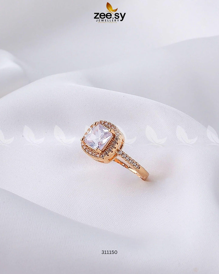 Ember Glow Ring Golden Pearl Finger Ring - Zeesy Jewellery Pakistan | Premium Artificial & Imitation Jewellery